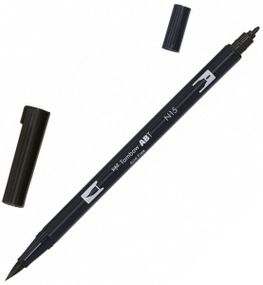 Двухсторонний маркер Tombow ABT Dual Brush, черный N15