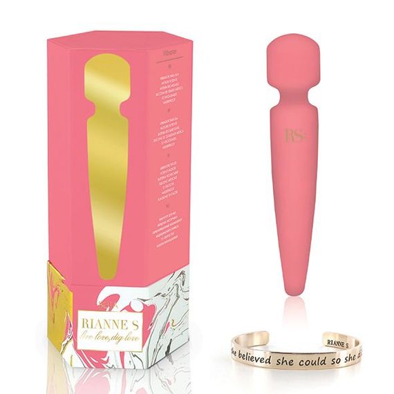 Вібромасажер Rianne S: Bella Mini Wand Coral, 10 режимів роботи, медичний силікон, подарункове паков | Зображення 5