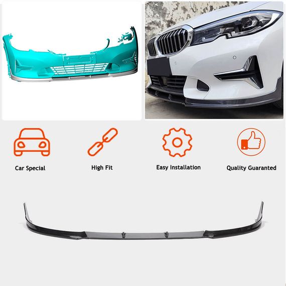 Накладка на передній бампер Lip V2 (для Base 2018-2022, Карбон) для BMW 3 серія G20/21 2018- рр | Зображення 2