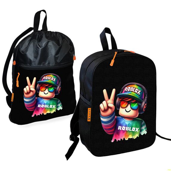 Шкільний рюкзак дитячий Роблокс / Roblox + Сумка для взуття спортивної форми рюкзак-мішок хлопчикові (01831)