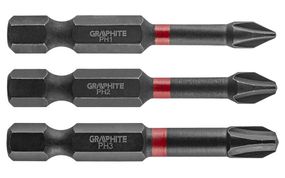 Биты  ударные GRAPHITE PH1/2/3 x 50 мм, 3 шт. (56H543)