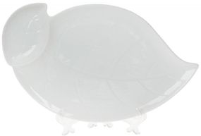 Блюдо порцелянове "White Leaf" з соусником 33см, біле