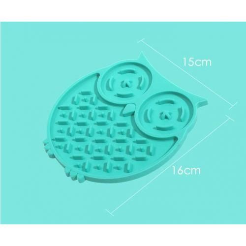 Коврик-кормушка WahoPet licky mat сова силіконовий, зелений | Зображення 1