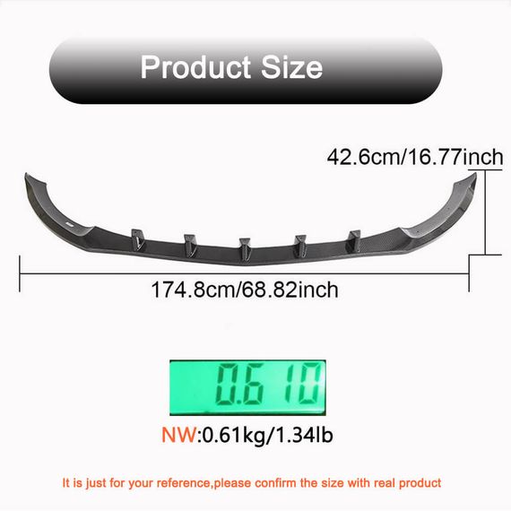 Накладка на передній бампер Lip V2 (для SD Base 2019-2021, Карбон) для Mercedes C-сlass W205 рр | Зображення 4