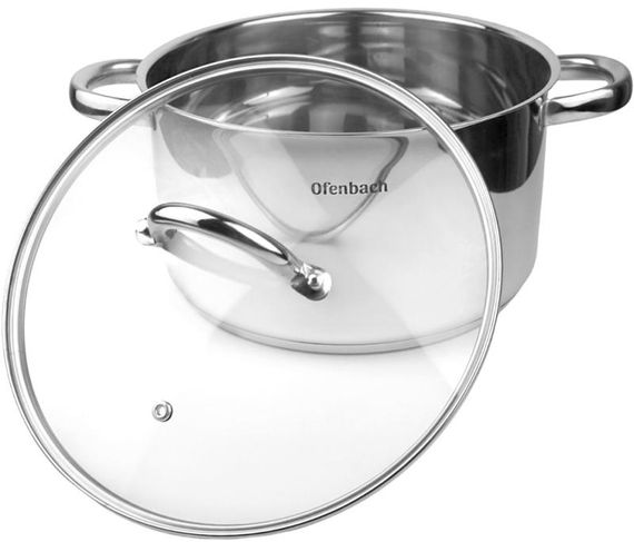 Каструля індукційна Ofenbach Casserole із нержавіючої сталі 5.5л зі скляною кришкою | Зображення 2