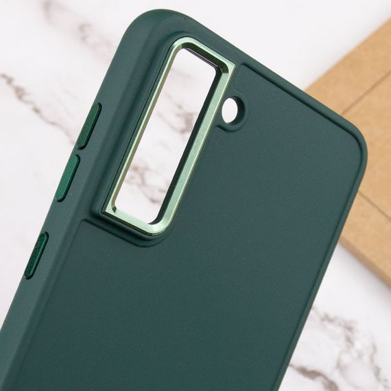 TPU чохол Bonbon Metal Style для Samsung Galaxy S21 FE Силікон, Зелений/Pine green | Зображення 4
