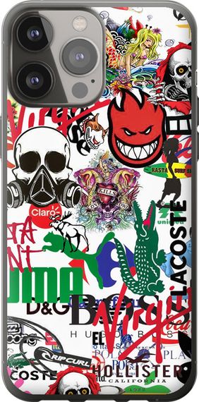 Чехол на iPhone 13 Pro Max Many different logos "4022u-2371-17620"