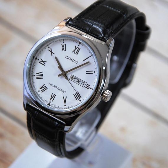 Мужские кварцевые часы наручные с кожаным ремешком оригинал Casio MTP-V006L-7BUDF (модуль №1333) | Зображення 4