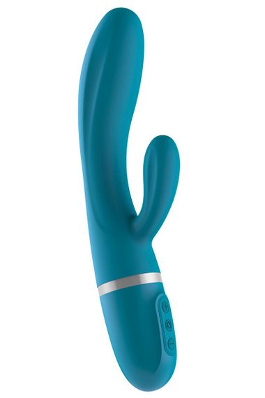 Вібратор-кролик Liebe Bend It Plus Ocean Blue, гнучкий, 2 мотори, 10 режимів