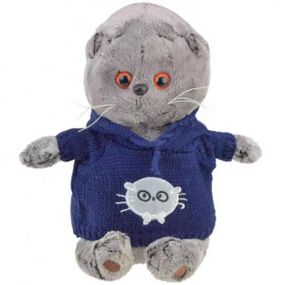 Игрушка мягкая Кот Басик в свитере 30см В синем
