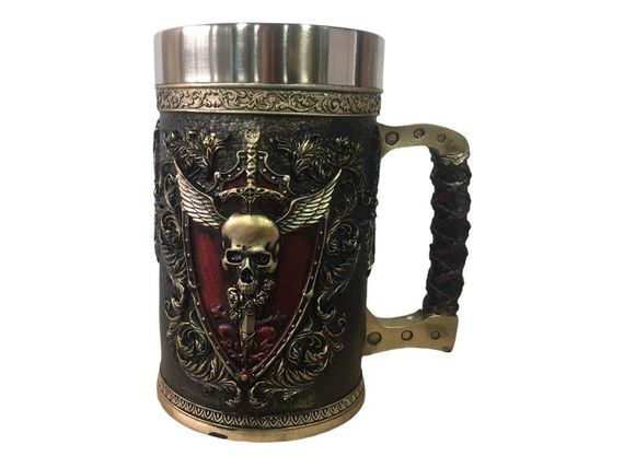 Кружка Чашка 3D Skull Mug Череп Пивная кружка с Гербом Крылатого Черепа