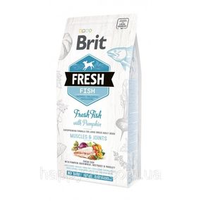 Сухой корм Brit Fresh Fish with Pumpkin Adult Large для собак крупных пород, рыба и тыква, 2.5 кг