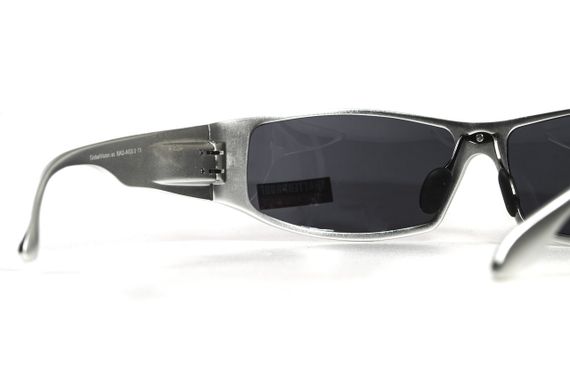 Окуляри захисні Global Vision Bad-Ass-2 Silver (gray), сірі в сріблястій металевій оправі | Зображення 5