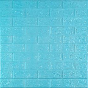 3D панель самоклеюча цегла Бірюза 700х770х3мм (002-3) Sticker Wall SW-00000573