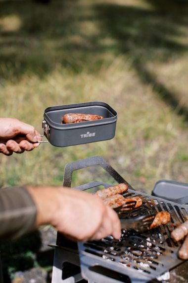 Контейнер для їжі туристичний Tribe Lunch Box Alu 0,5л, ланч-бокс алюмінієвий трайб, контейнер для їжі в похід та риболовлю | Зображення 7