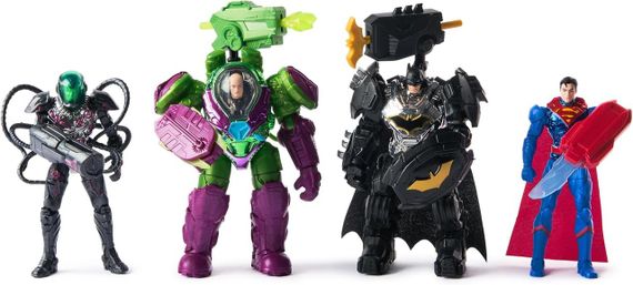 Набор фигурок DC Comics Metal Force Team Up: Бэтмен, Супермен, Брейниак и Лекс Лютор | Зображення 1