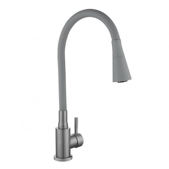 Змішувач для кухні Lidz Aria 015F31 (k35) з гнучким виливом LDARI015F31GGRP49567 Graphite/Grey | Зображення 3