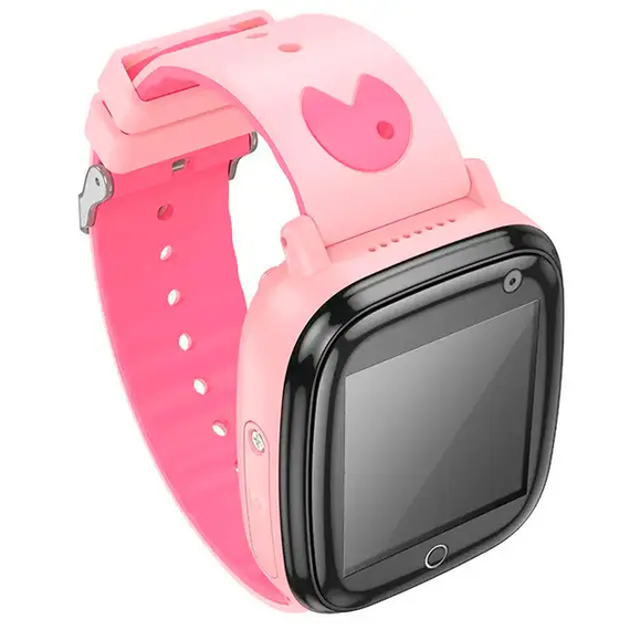 Дитячий смарт-годинник Hoco Y100 з камерою, GPS і дзвінками (рожевий, IPX6, Nano-SIM, 2G) | Зображення 1