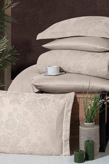 Постільна білизна First Choice Jacquard Satin 200 х 220 см Herra Cappuccino | Зображення 1