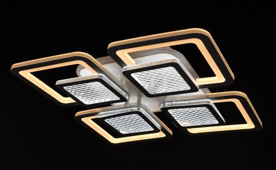 Люстра світлодіодна стельова LED світильник для квартири на стелю лед з пультом 26039 Білий 9х42х42 см. | Зображення 1