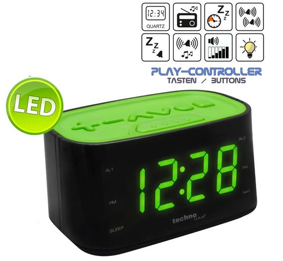 Годинник настільний з радіо Technoline WT465 Black/Green (WT465 grun) (DAS301825) | Зображення 4
