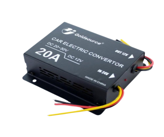 Портативний автомобільний інвертор перетворювач з 24-12 V з індикатором роботи розрахований на видачу 20А UKC DC/DC 240W чорний (3387_424) | Зображення 2