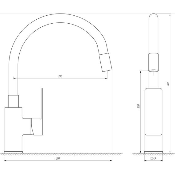 Змішувач для кухні DOMINO MALIBU DMM-203 LR-GP-BLACK | Зображення 1
