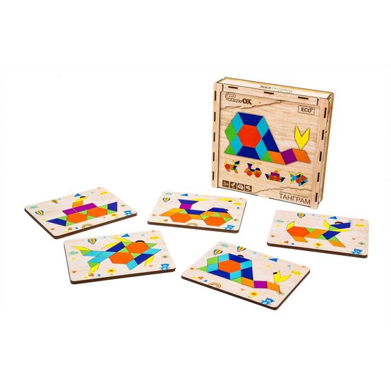 Деревянная головоломка "Танграм" Puz-33654, 144 элемента | Зображення 1