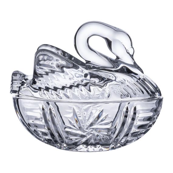 Цукерниця скляна з фігурною кришкою 14х9х11 см ваза цукерниця HP-YH-40 | Зображення 4