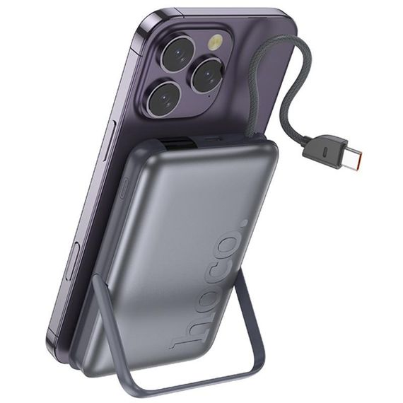 Портативний ЗП Power Bank Hoco Q43 Clever dual PD20W з БЗП Type-C 10000 mAh Metal gray | Зображення 1