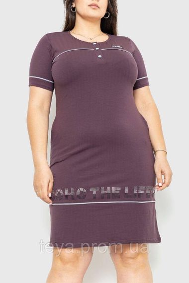 Зручна жіноча сукня з принтом сезон весна-літо колір шоколадний розмір XXL FG_00728 | Зображення 1