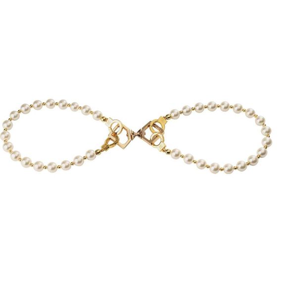 Жемчужный ошейник с поводком и наручниками LOCKINK Pearl Bondage & Restraint Set Sex Aura | Зображення 3