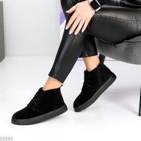 Дизайнерські чорні черевики дезерти натуральна замша в асортименті 38