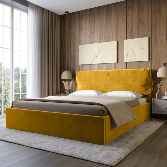 Двоспальне ліжко з м`яким узголів`ям LION Порто Парадіз 43 160х200 см (LION-041739)