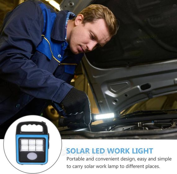 Фонарь-прожектор USB з сонячною панеллю та павербанком Solar LED light HS-8020 | Зображення 2