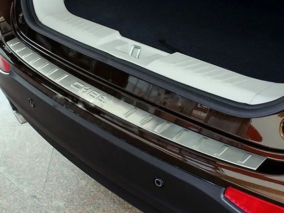 Накладка на задний бампер Libao (нерж) для Chery Tiggo V 2014↗︎ гг.