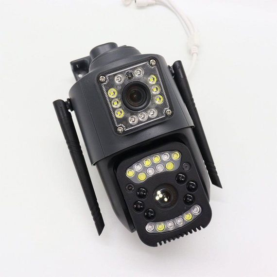 Вулична IP камера 4Мп, з датчиком руху, SC03 V380pro, під сім карту 4G / Поворотна камера відеоспостереження з 2 об'єктивами | Зображення 8