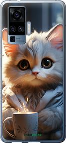 Чохол на Vivo X50 Pro Білий кіт "5646u-1956-2448"