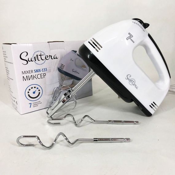 Хороший міксер Suntera SMX-133 300 Вт, Міксер зручний ручний для приготування тіста і кремів QE-27