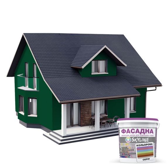 Фарба Акрил-латексна Фасадна Skyline 5540-G20Y (C) Смарагд 5л | Зображення 2