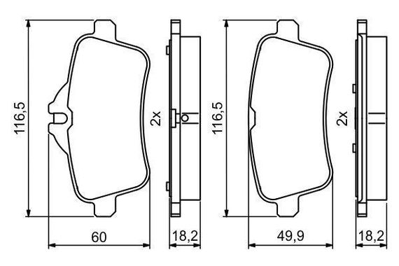 Гальмівні колодки дискові BOSCH, 0986494783 | Зображення 3