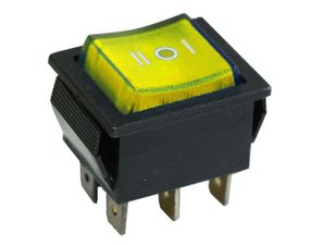 Переключатель KCD2-203N Y/B 220V 1 клавиша желтая перекидной с подсветкой Ny95500793