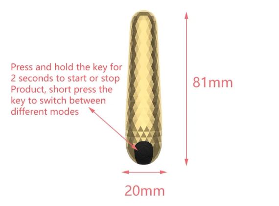 Вібропуля для клітора "Strike", золото, 10 режимів вібрації sexstyle | Зображення 6