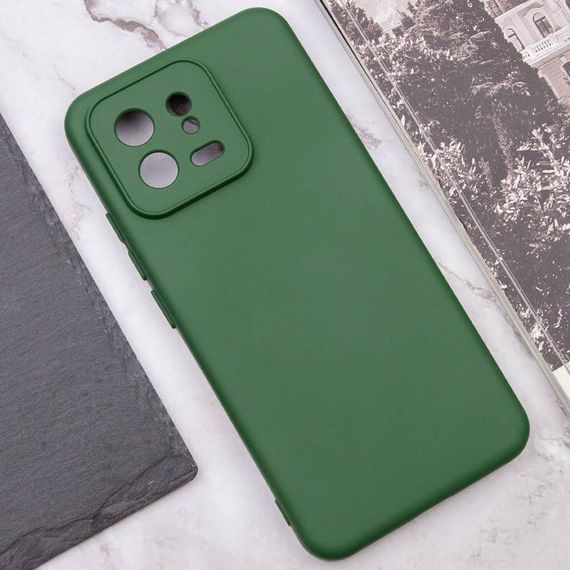 Чохол TPU GETMAN Liquid Silk Full Camera для Xiaomi 13 Pro Зелений / Dark green | Зображення 4