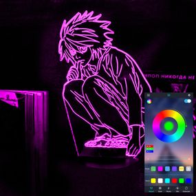 Акриловий світильник-нічник керування з телефона L c Зошит Смерті tty-n001975