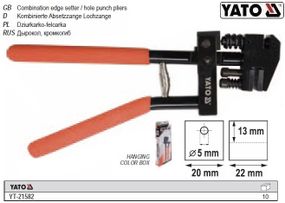 Діркопробивач кромкогиб бляхи YATO Польща дирокол Ø=5 мм h=1,5 мм YT-21582