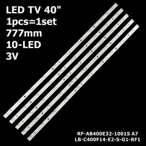 LED підсвітка TV 40" 777mm 10-led 3V RF-AB400E32-1001S-01 LB-C400F13-E2-C-G2-RF1 V390HJ5-XCPE1 1шт.