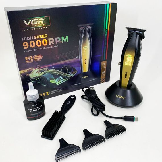 Машинка для стрижки волосся з потужним мотором XPRO VGR V-992 GOLD з насадками 1-2-3 мм | Зображення 2