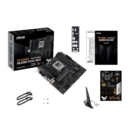 Материнcкая плата ASUS TUF GAMING A620M-PLUS WIFI sAM5 A620 4xDDR5 HDMI DP Wi-Fi BT mATX 90MB1F00-M0EAY0 | Зображення 1