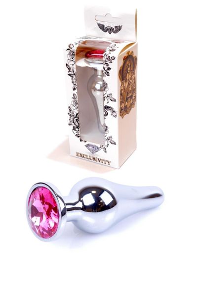 Анальна пробка - Jewellery Silver Long Plug Pink